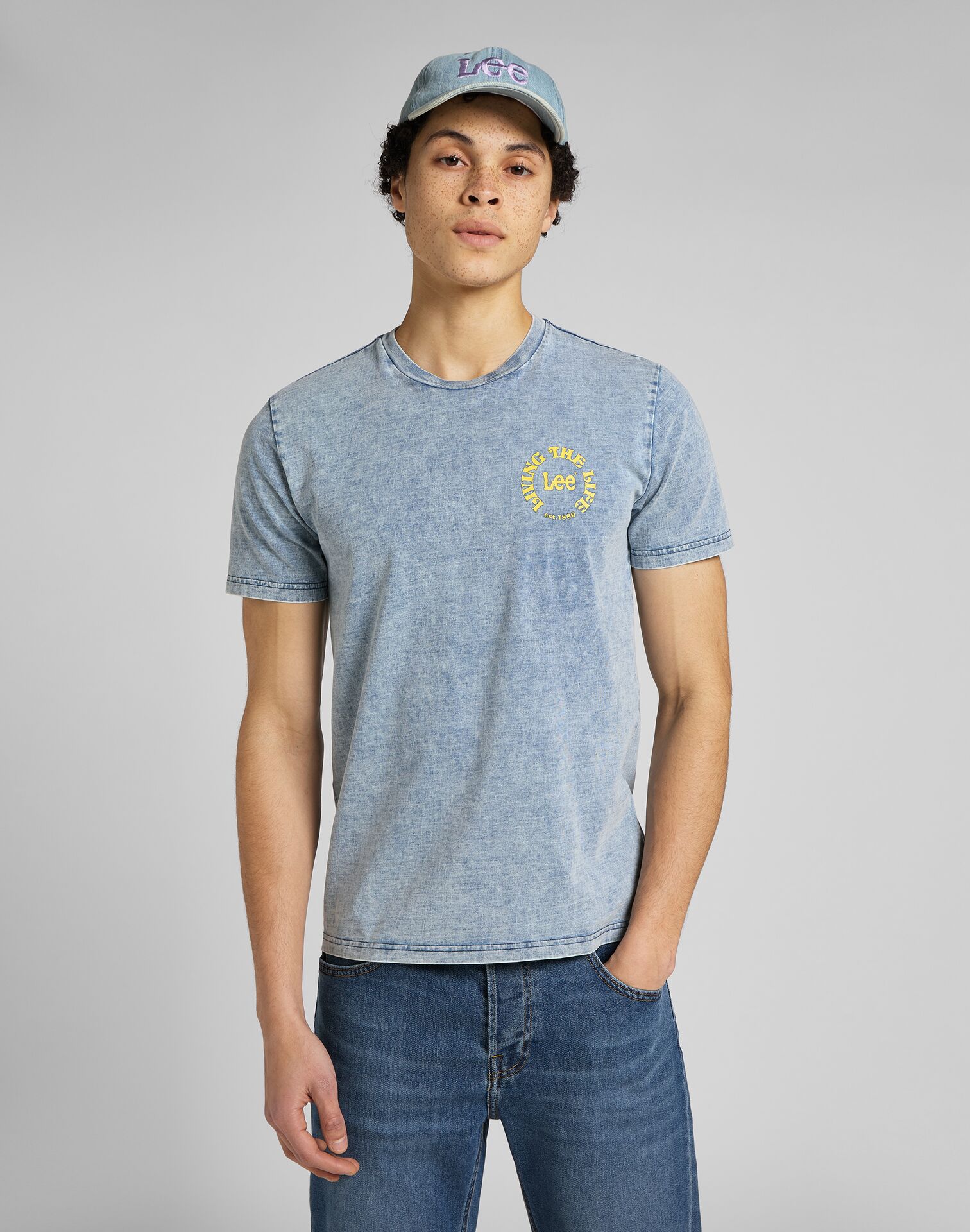 112144691 Lee Denim Cap in Washed Blue
